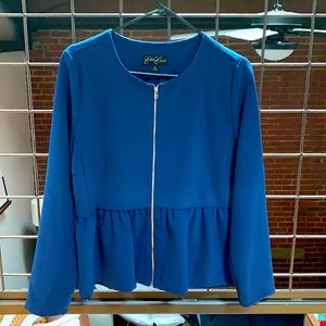 Eden Court Peplum Blazer Jacket - Cobalt Blue, Medium